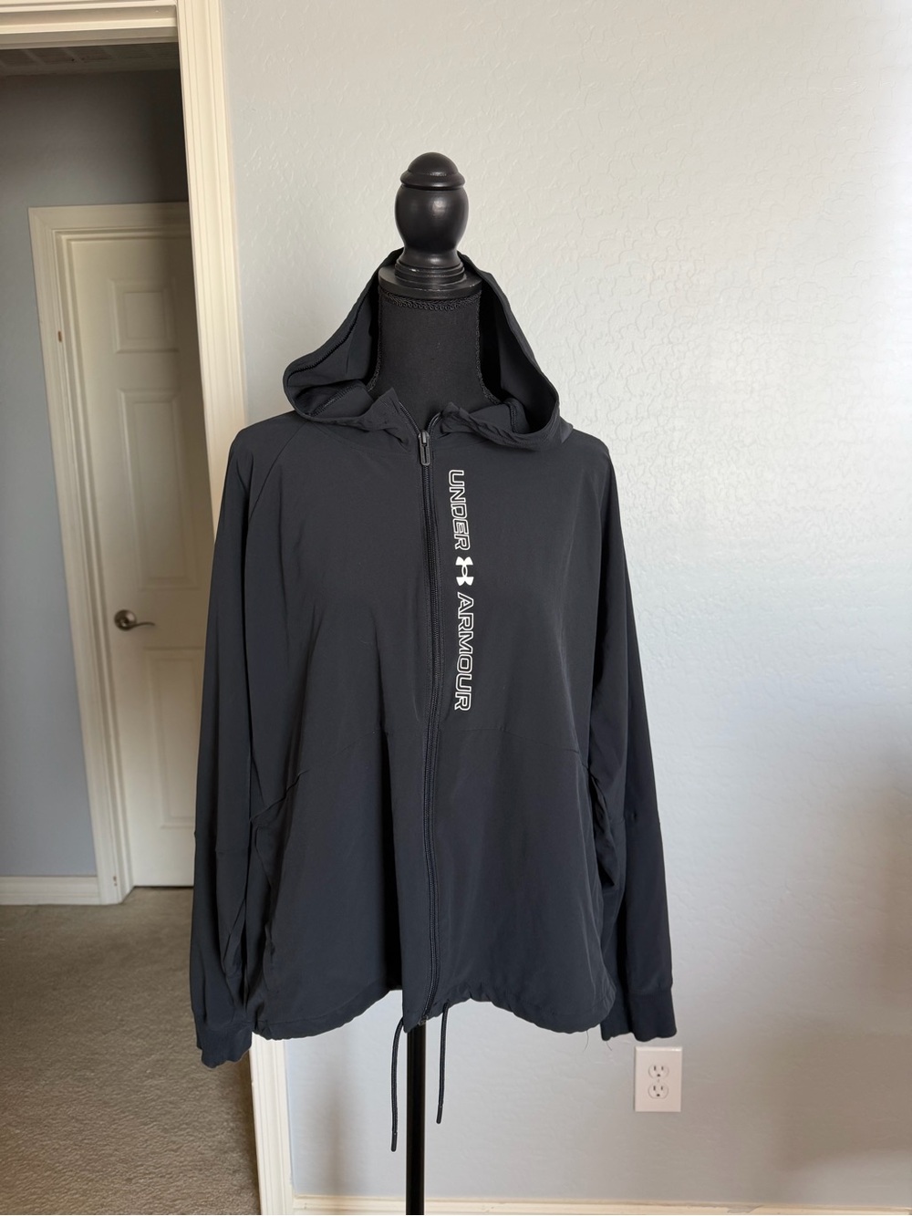 Under Armour Black Hooded Windbreaker Jacket